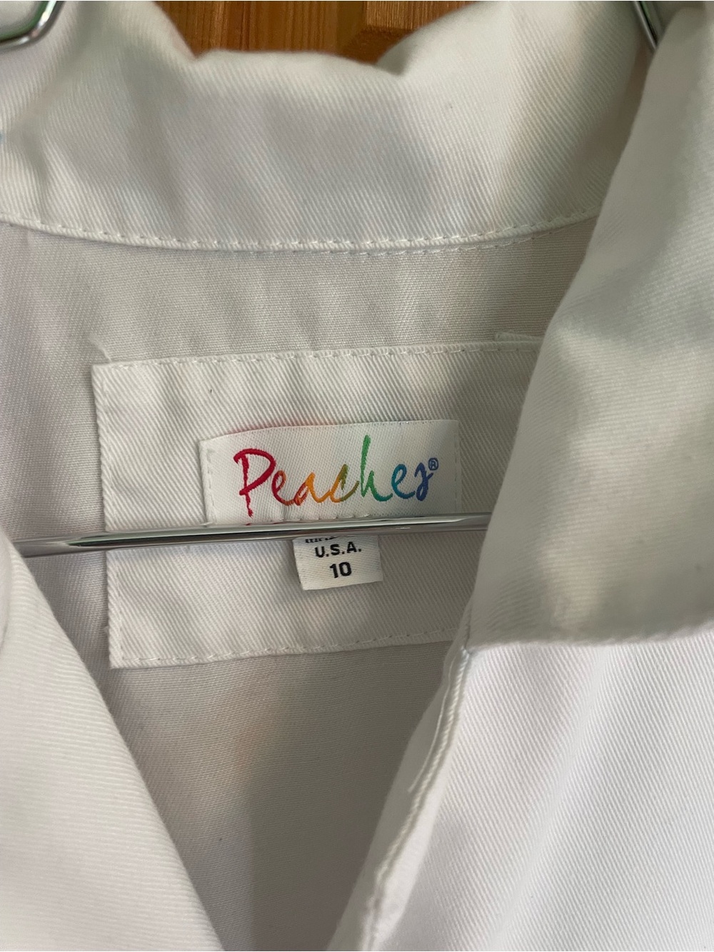 Peaches Uniforms White Midi Button-Down Nurse’s Dress with Belt, Sz 10 - Picture 4 of 7